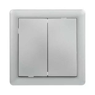 LEXMAN Włącznik schodowy podwójny SLIM  srebrny  LEXMAN - Wyłączniki światła i elektryczne - miniaturka - grafika 1