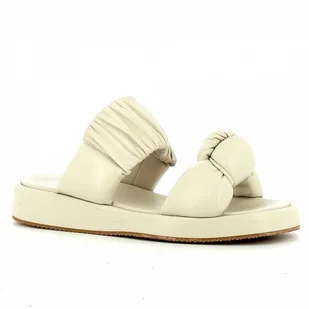 Beżowe klapki na platformie CARINII - Carinii - Klapki i japonki damskie - miniaturka - grafika 1