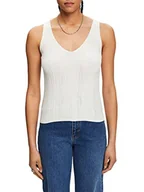 Koszulki i topy damskie - Esprit Collection Dzianinowy top z dekoltem w serek, Off White, XL - miniaturka - grafika 1