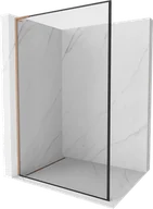 Ścianki i drzwi prysznicowe - Mexen Kioto L ścianka prysznicowa Walk-in 120 x 200 cm, czarny wzór, miedź szczotkowana - 800-120-103-65-70 - miniaturka - grafika 1