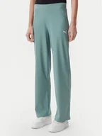 Spodnie sportowe damskie - Puma Spodnie dresowe Ess Elevated 685025 Zielony Straight Fit - miniaturka - grafika 1