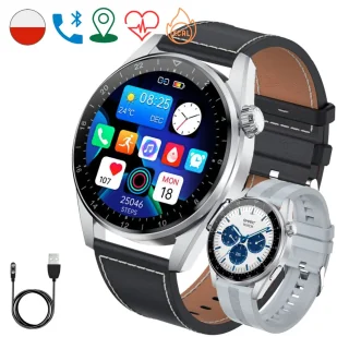Rubicon Rex Szary + czarny pasek - Smartwatch - miniaturka - grafika 1
