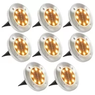 Lampy ogrodowe - vidaXL Solarne lampy gruntowe, 8 szt., ciepłe białe LED - miniaturka - grafika 1