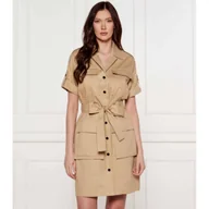 Sukienki - Marc Cain Sukienka z paskiem z dodatkiem jedwabiu - miniaturka - grafika 1