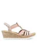 Sandały damskie - Rieker Sandały 619B2-31 Różowy - miniaturka - grafika 1