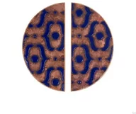 Klamki - Gałka meblowa Pattern Półokrągła 100 Dębowa Emaliowana Ultramaryna - Olej Bezbarwny Połysk - miniaturka - grafika 1