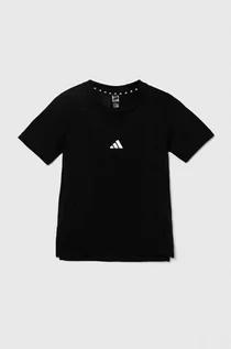Koszulki dla chłopców - adidas t-shirt dziecięcy kolor czarny z nadrukiem - grafika 1