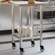 Wózki na żywność - Kuchenny stół roboczy na kółkach, 55x55x85 cm, stal nierdzewna Lumarko! - miniaturka - grafika 1