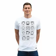 Koszulki męskie - COPA COPA Męska koszulka z napisem 'Bad Drawn Footballs' z okrągłym dekoltem piłkarzy T-shirt biały S 6778 - miniaturka - grafika 1