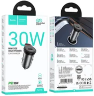 Ładowarki samochodowe - HOCO ładowarka samochodowa Typ C PD QC 30W NZ16 szara - miniaturka - grafika 1
