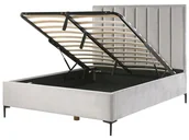 Łóżka - Łóżko z pojemnikiem welurowe 140 x 200 cm szare SEZANNE - miniaturka - grafika 1