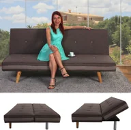 Sofy i kanapy - sofa 3-osobowa Herstal, kanapa rozkładana sofa rozkładana sofa rozkładana 177cm ~ tekstylny, brązowy - miniaturka - grafika 1