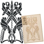 Szablony malarskie - szablon malarski wielokrotny // SECESJA - KWIATY - MEDIUM (średnica 59cm) - miniaturka - grafika 1