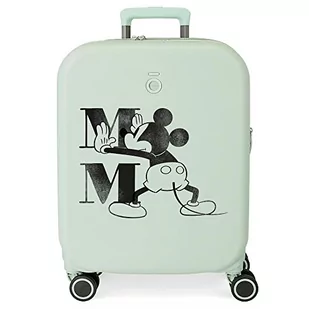 Disney Mickey Happiness Walizka kabiny Zielony 40x55x20 cms Twarde mocowanie ABS Wbudowany 37L 3,22 kg 4 koła Podwójne bagaż ręczny, Zielony, Maleta de cabina, Walizka kabinowa - Walizki - miniaturka - grafika 1