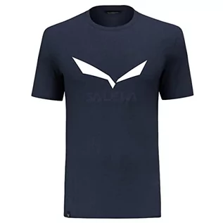 Koszulki męskie - SALEWA Solidlogo Dry M T-Shirt. Koszulka męska, Granatowy, S - grafika 1