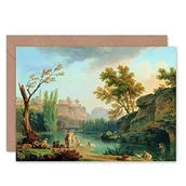 Kartki okolicznościowe i zaproszenia - Wee Blue Coo Kartka okolicznościowa prezent malowanie CAPE LANDSCAPE VERNET LOMER EVENING ITALY - miniaturka - grafika 1