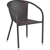 Krzesła - Krzesło Ogrodowe Midas Halmar Ciemny Brąz, Czarny - miniaturka - grafika 1