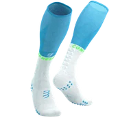 Skarpetki sportowe męskie - COMPRESSPORT Skarpety kompresyjne FULL SOCKS OXYGEN norse blue/neon green - miniaturka - grafika 1
