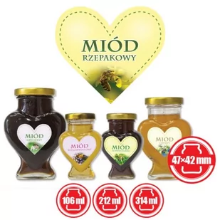 Etykiety serduszka 50 szt na miód rzepakowy - Akcesoria do hodowli zwierząt - miniaturka - grafika 1