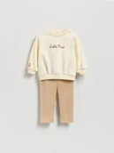 Komplety dla niemowląt - Reserved - Bawełniany komplet z nadrukiem - złamana biel - miniaturka - grafika 1