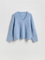 Swetry damskie - Reserved - Sweter oversize - niebieski - miniaturka - grafika 1