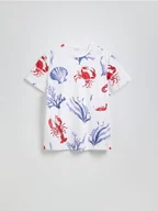 Koszulki męskie - Reserved - T-shirt comfort z nadrukiem - biały - miniaturka - grafika 1