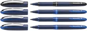 Długopisy - Schneider 183084 One Business pióro kulkowe (odporne na dokumenty o grubości kreski 0,6 mm, wyprodukowano w Niemczech), zestaw 4 sztuk, 3 x niebieskie, 1 x czarne - miniaturka - grafika 1