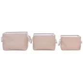 Koszyki łazienkowe - Zestaw 3 koszy tekstylnych beżowy DARQAB - miniaturka - grafika 1