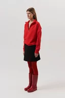 Bluzy sportowe damskie - Bluza z zamkiem : Kolor - Czerwony, Rozmiar - XS/S - Bombshe - miniaturka - grafika 1