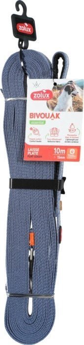 ZOLUX Smycz płaska dla psa BIVOUAK 15mm/10m niebieska