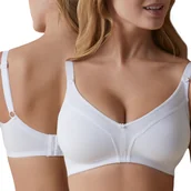 Biustonosze - Biustonosz Bez Fiszbin Miękki Ramiączka z Pianką Super Wygodny Biały 80C - miniaturka - grafika 1