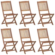 Fotele i krzesła ogrodowe - vidaXL Składane krzesła ogrodowe 6 szt. lite drewno akacjowe 3074938 - miniaturka - grafika 1