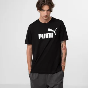 Męski t-shirt z nadrukiem PUMA ESS LOGO TEE - czarny - Koszulki sportowe męskie - miniaturka - grafika 1