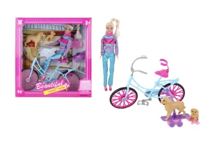 Lalka na rowerze z psami - SWEDE - Akcesoria dla lalek - miniaturka - grafika 1