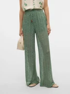 Spodnie damskie - Vero Moda Spodnie w kolorze zielonym - miniaturka - grafika 1