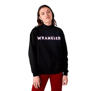 Swetry damskie - Wrangler Sweter damski z wysokim dekoltem, czarny, XS - grafika 1