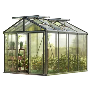 GFP szklarnia Diamas 22 Light 235x311 cm - grube panele poliwęglanowe ok. 12 mm - kolor: aluminium naturalne - Szklarnie ogrodowe - miniaturka - grafika 1