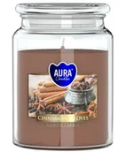 Świece - DUŻA Świeca zapachowa w słoiku BISPOL 100H CYNAMON - GOŹDZIKI - miniaturka - grafika 1