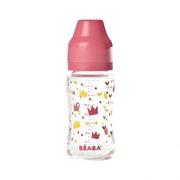 Butelki dla niemowląt - Beaba Yellow Pink Crown 240 ml szklana - miniaturka - grafika 1