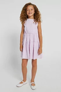 Sukienki - Mayoral Mayoral sukienka dziecięca kolor fioletowy mini rozkloszowana - grafika 1