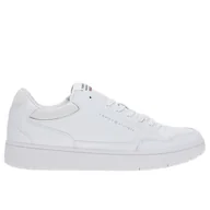 Buty sportowe męskie - Buty Tommy Hilfiger TH Basket Core Leather FM0FM04727-YBS - białe - miniaturka - grafika 1