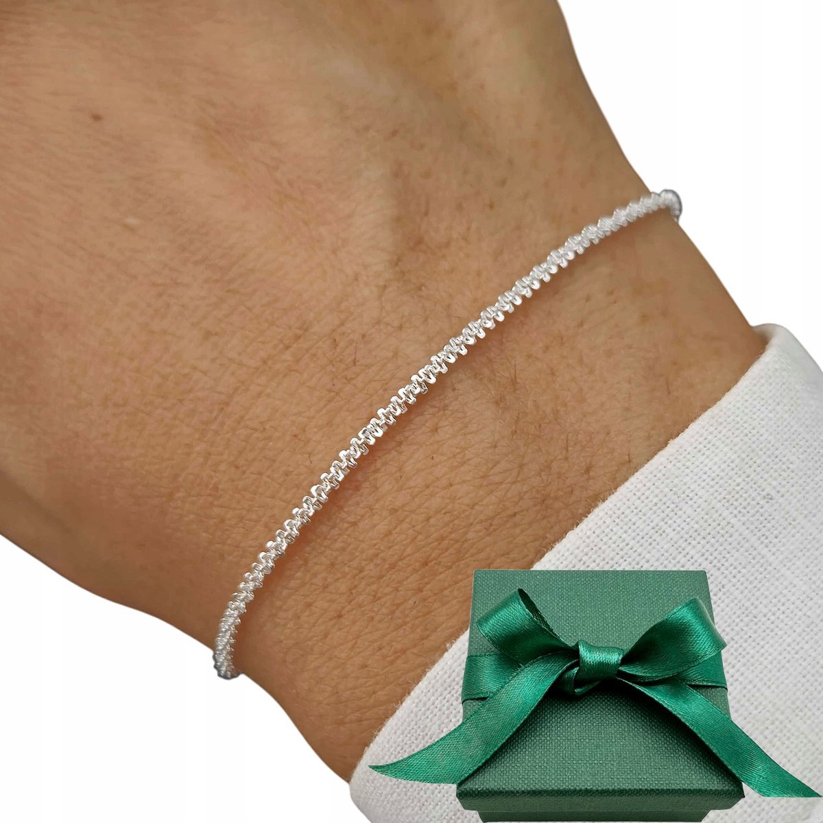 Bransoletka srebrna damska na prezent dla Dziewczyny Żony