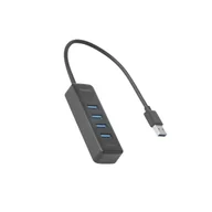 Huby USB - Deltaco UH-734 huby i koncentratory USB 3.2 Gen 1 (3.1 Gen 1) Type-A 5000 Mbit/s Czarny UH-734 - miniaturka - grafika 1