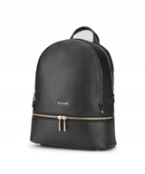 Plecaki - Plecak Dwukomorowy Damski Puccini Ze Skóry Ekologicznej Czarny BML055P-1 - miniaturka - grafika 1