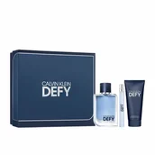 Zestawy perfum unisex - CALVIN KLEIN DEFY ZESTAW EDT 100ML + EDT 10ML + ŻEL P/P 100ML - miniaturka - grafika 1