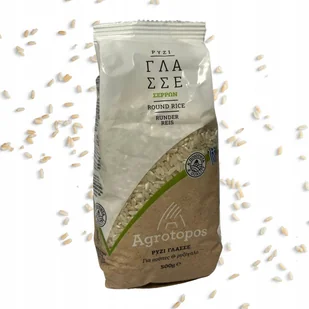 Grecki Ryż okrągły Glasse Agrotopos 500 g idealny do dań w sosie - Ryż - miniaturka - grafika 1