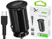 Ładowarki samochodowe - Extreme Ładowarka X Ładowarka Samochodowa 18W 3A QC3.0 USB + Kabel USB Typ C Ampere ACCU3QC30B+CC USB-C Quick Charge 3.0 czarny 5901445621957 - miniaturka - grafika 1