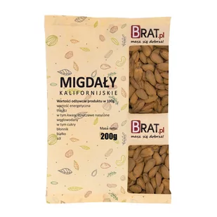 Migdały Kalifornijskie 200G Całe 100% Naturalne - Orzechy i nasiona - miniaturka - grafika 1