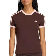 Koszulki sportowe damskie - Koszulka damska adidas Originals 3-Stripes Slim KC9017 - brązowa - miniaturka - grafika 1