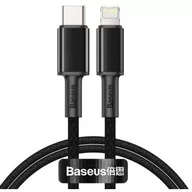 Kable USB - Baseus High Density Braided Fast Charging Data Cable Type-C to iP PD 20W 1m Black - miniaturka - grafika 1